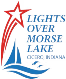 Lights Over Morse Lake logo with star, sailboat, waves, birds.